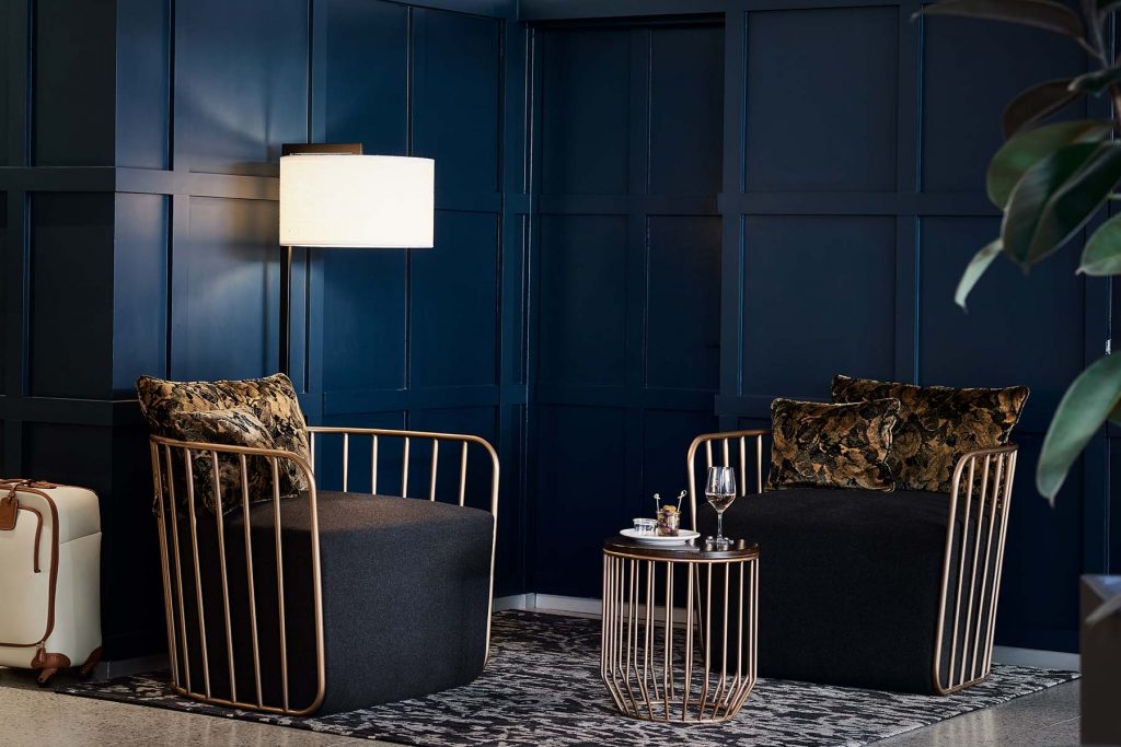 lobby chairs at Veriu Central