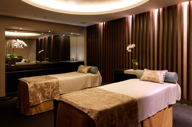 two massage beds in a beautiful massage parlour